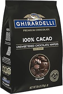 Ghirardelli Chocolate Company 100% Cacao Unsweetened Wafers, 5lb. Bag (Pack of 1)