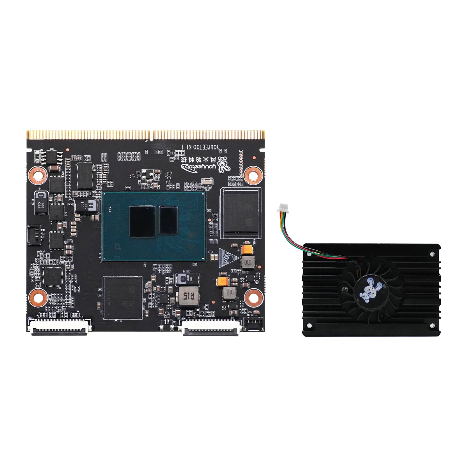 youyeetoo K1 - Intel N100 x86 Single Board Computer, Windows 10/11 Linux Mini PC, 4K Dual Media Server, 2X Gbe RJ45, M.2 2280 NVMe/SATA 3.0 SSD, Dev Board für AI IoT Edge (SOM CPU, 8+128GB)