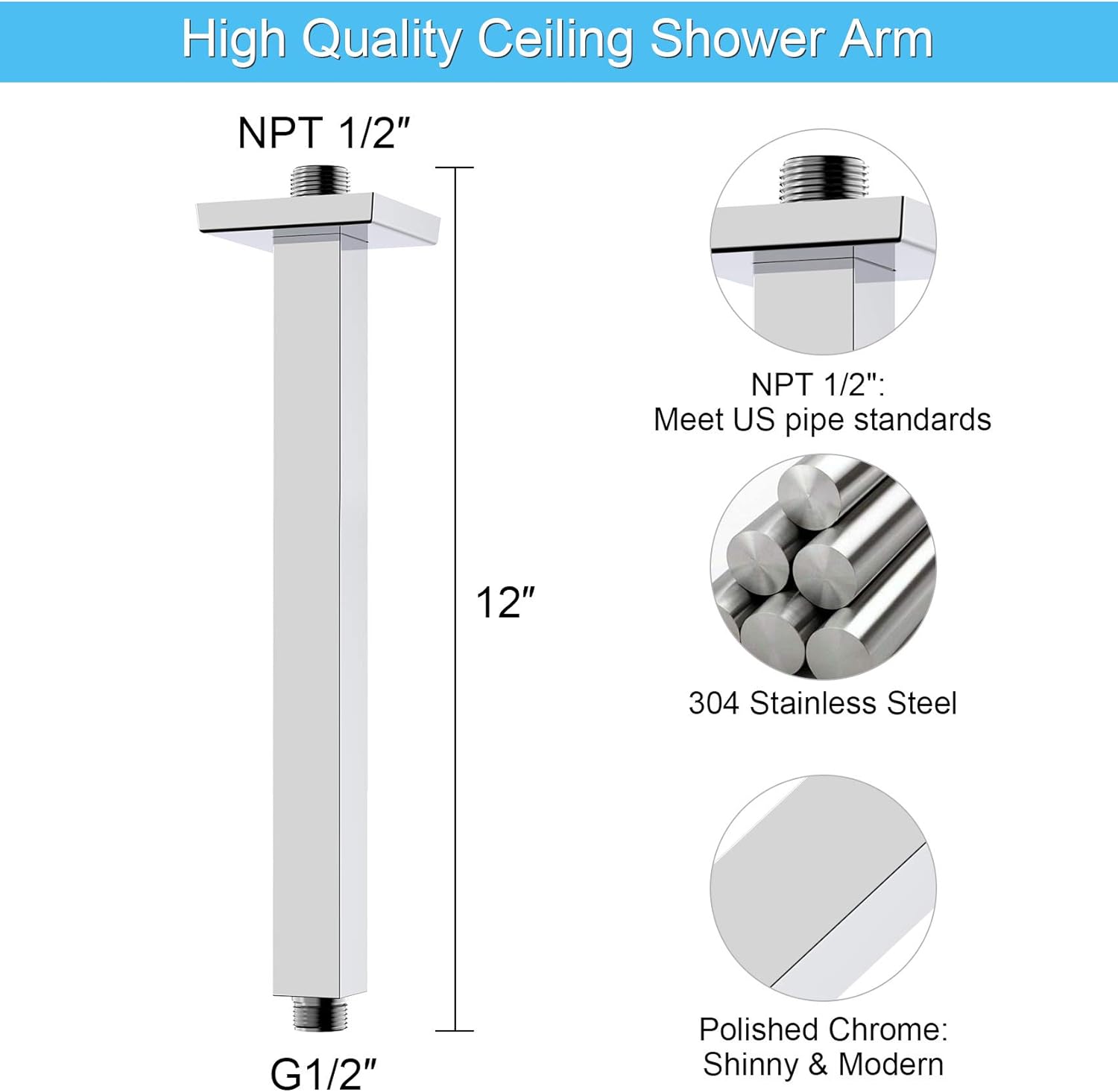 Flash Sale Ceiling Mounted Shower System-Polished Chrome Shower Combo Set with 12 Inches Square Rain Shower Head, Handheld and Shower Faucet Rough-in Mixer Valve and Trim Flash Deals - 50% OFF Ceiling Mounted Shower System-Polished Chrome Shower Combo Set with 12 Inches Square Rain Shower Head, Handheld and Shower Faucet Rough-in Mixer Valve and Trim