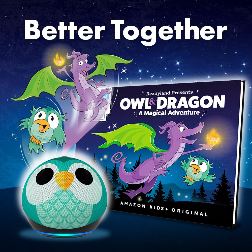 Echo Dot (5th Gen) Kids and Readyland Alexa Interactive Book Bundle | Owl