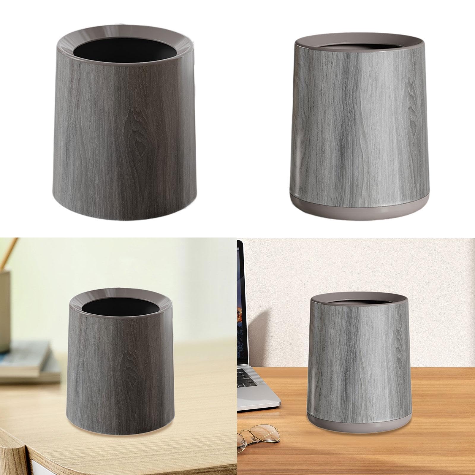 CALANDIS® Wood Grain Trash Can Room Aesthetic Stylish for Entryway Bathroom Study Room Without Base | Trash Cans & Wastebaskets | Household Supplies & Cleaning 4