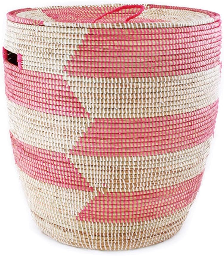 Pink & White Sahara Basket Home & Kitchen