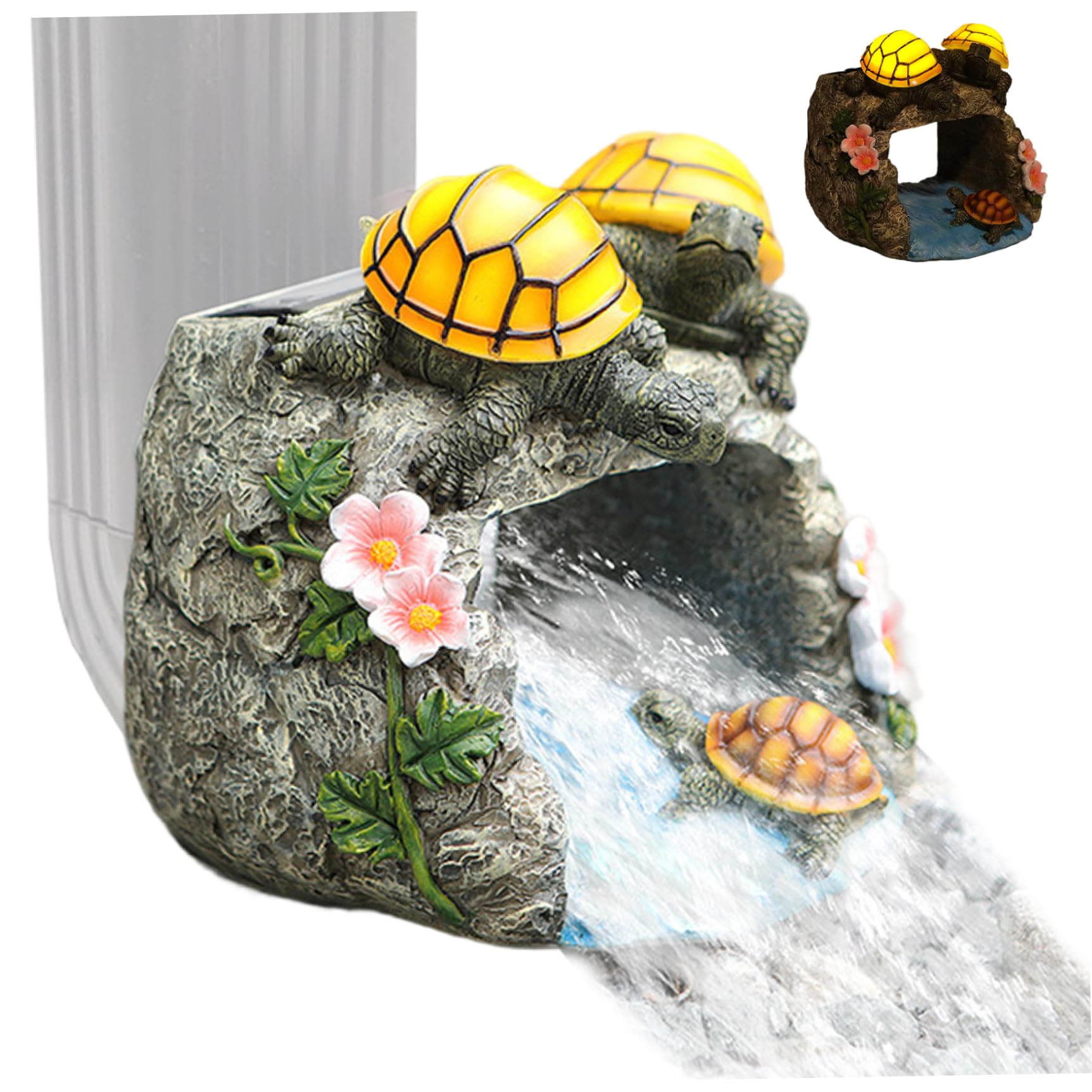 Gouttière de tortue à énergie solaire avec bloc d'éclabousses