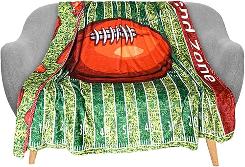 Miniatura 1 de Vicimi Manta de fútbol para niños, diseño de doble cara, franela suave, decoración de regalo para cumpleaños, graduación, Navidad, Acción de