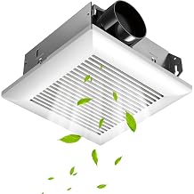 Bathroom Exhaust Fan, 80 CFM, Low Noise Ceiling Mount Bathroom Fan