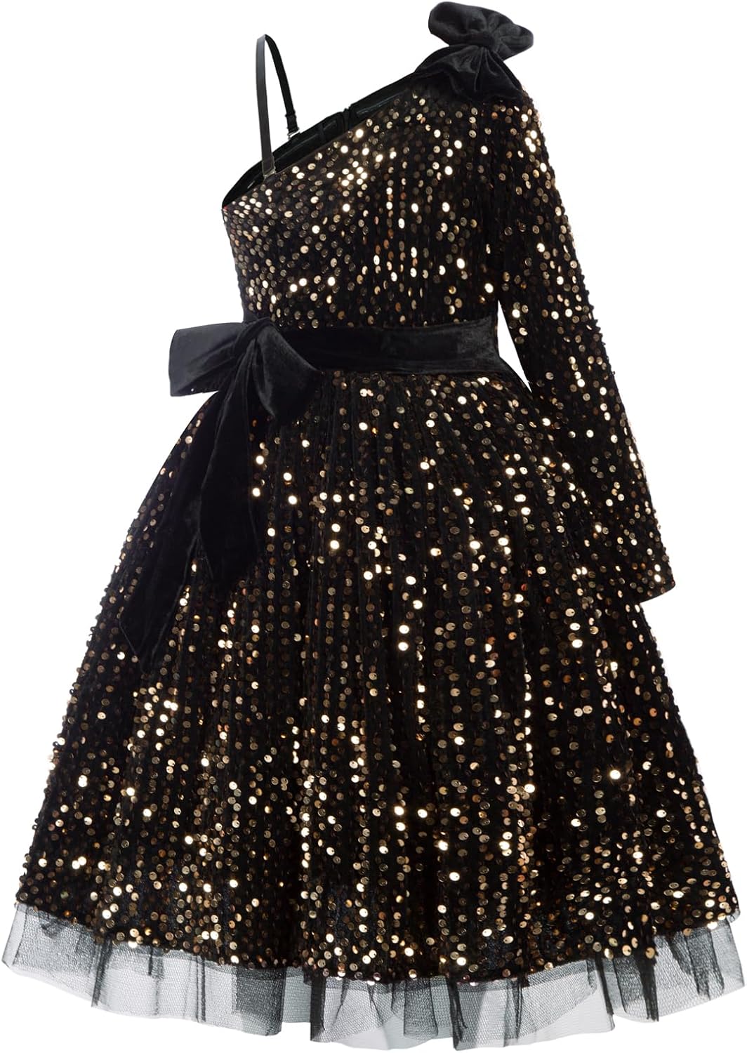 GRACE KARIN Meisjes Glitter Pailletten Party Prinses Jurken Ronde Hals