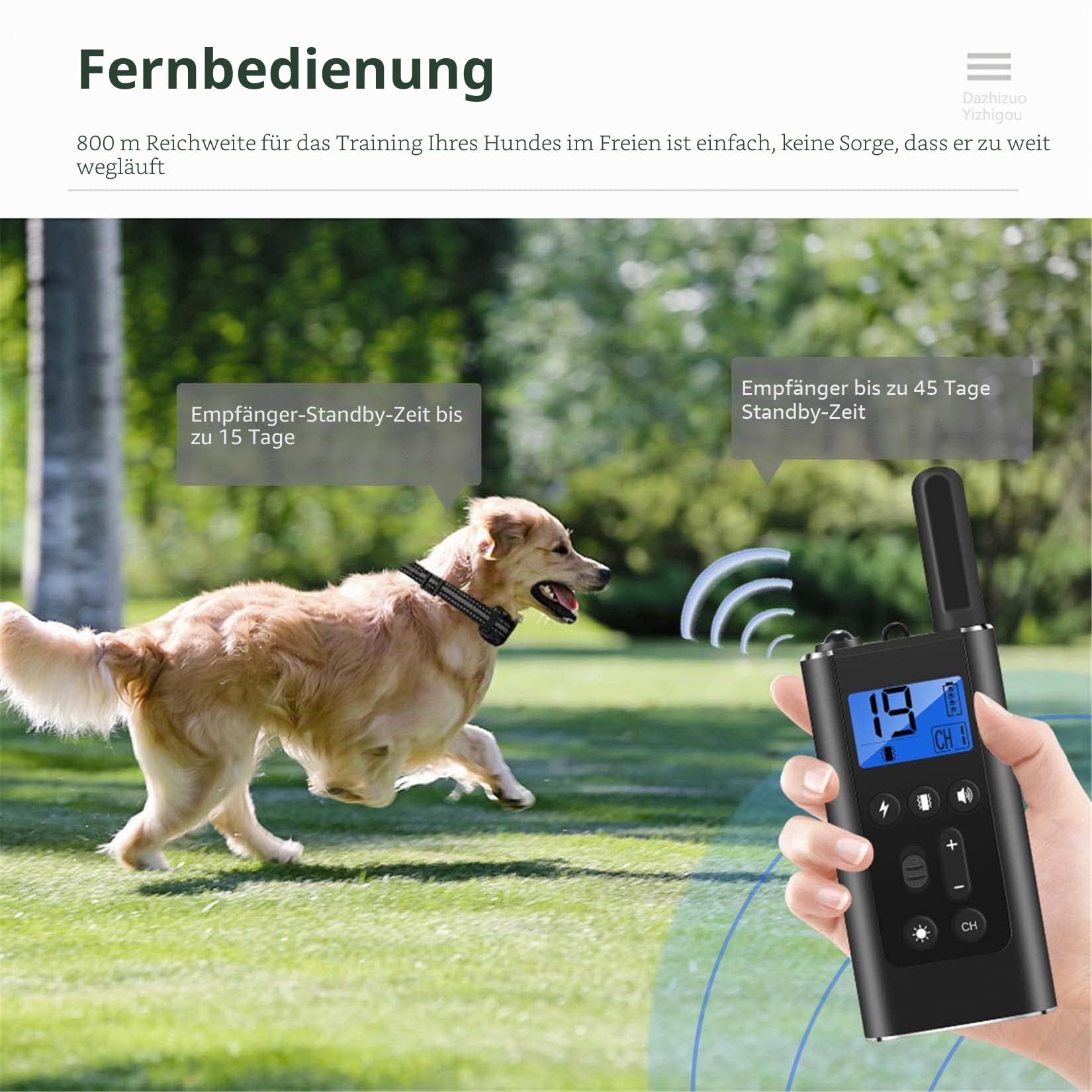 New Interaktives Führungshalsband, Hundespielzeug, wasserdicht, DREI Modi, geeignet für Verschiedene Hundegrößen (d5)