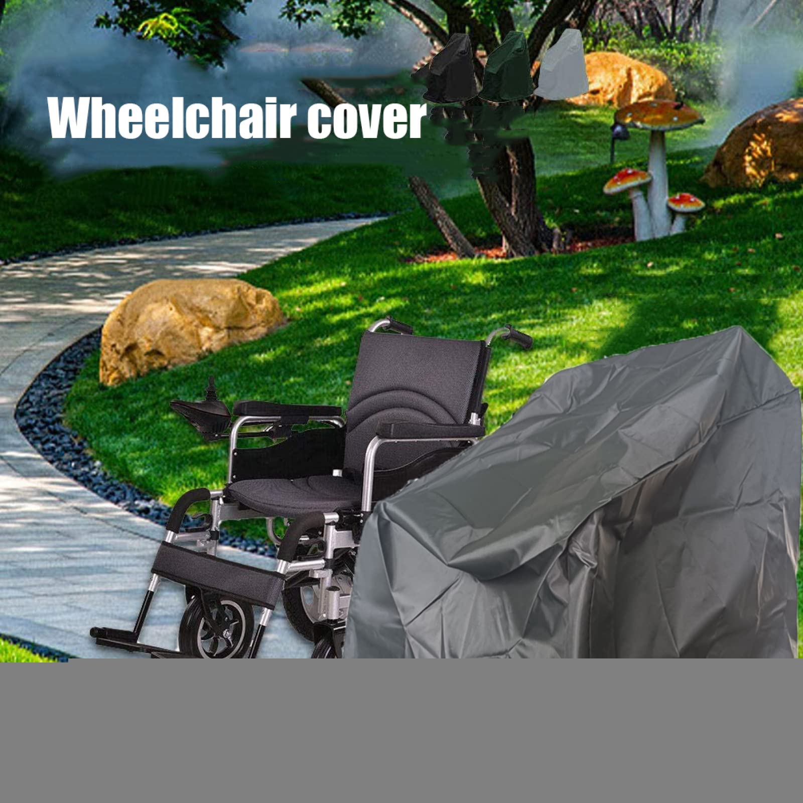 Funda Impermeable para Silla De Ruedas, Tela Oxford 210d Funda para Silla De Ruedas Funda Impermeable para Silla De Ruedas, Protección contra La Lluvia, Duradera,95x72x95cm