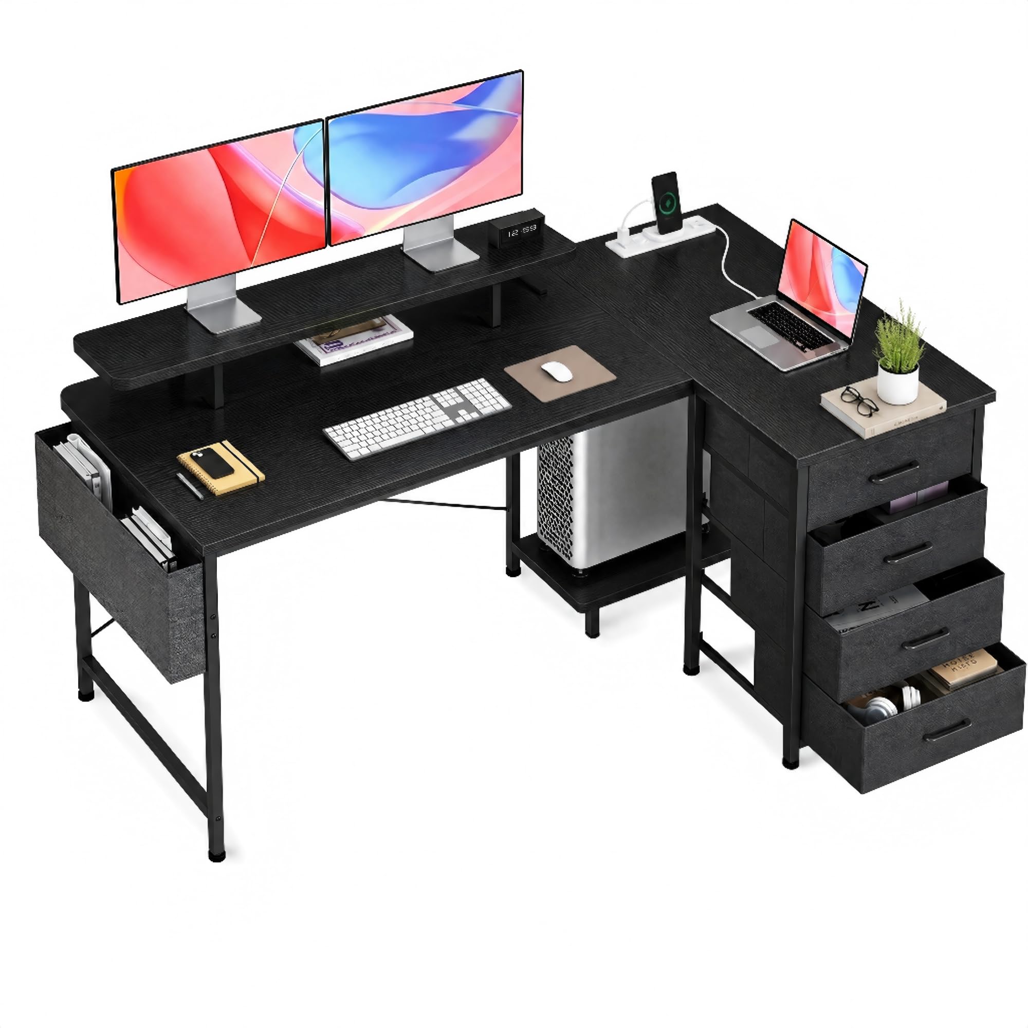 Claiks Schreibtisch mit USB-Ladeanschluss und Steckdose-All