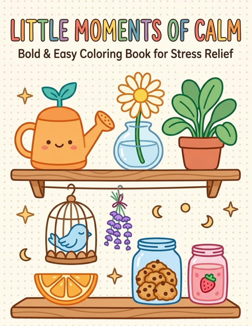 Little Moments of Calm: Bold & Easy Coloring Book for Stress Relief: A Charming Collection of Cozy Hobbies, Peaceful Decor, and Heartwarming Treats