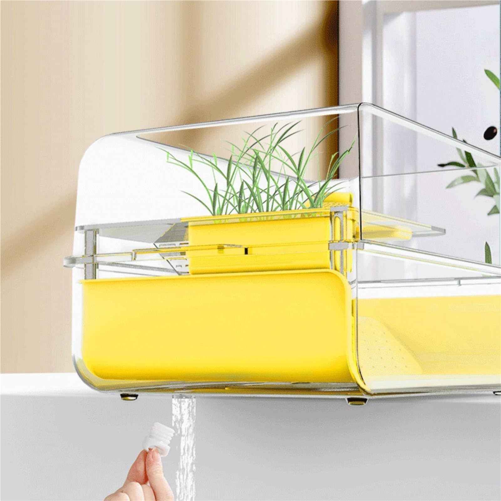 Siedlisko terrarium Zbiornik dla żółwi z platformą do suszenia na słońcu. Dwuwarstwowy pojemnik karmienia użytku domowego Terrarium akwariowe