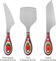 Vista 8 de Totally Bamboo Baltique Marrakesh Collection - Juego de cuchillos de queso de 3 piezas, cuchillos de queso de acero inoxidable con asas de madera