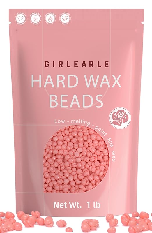 GIRLEARLE Cera em Pérolas para Depilação com Fórmula de Rosa, 454 g