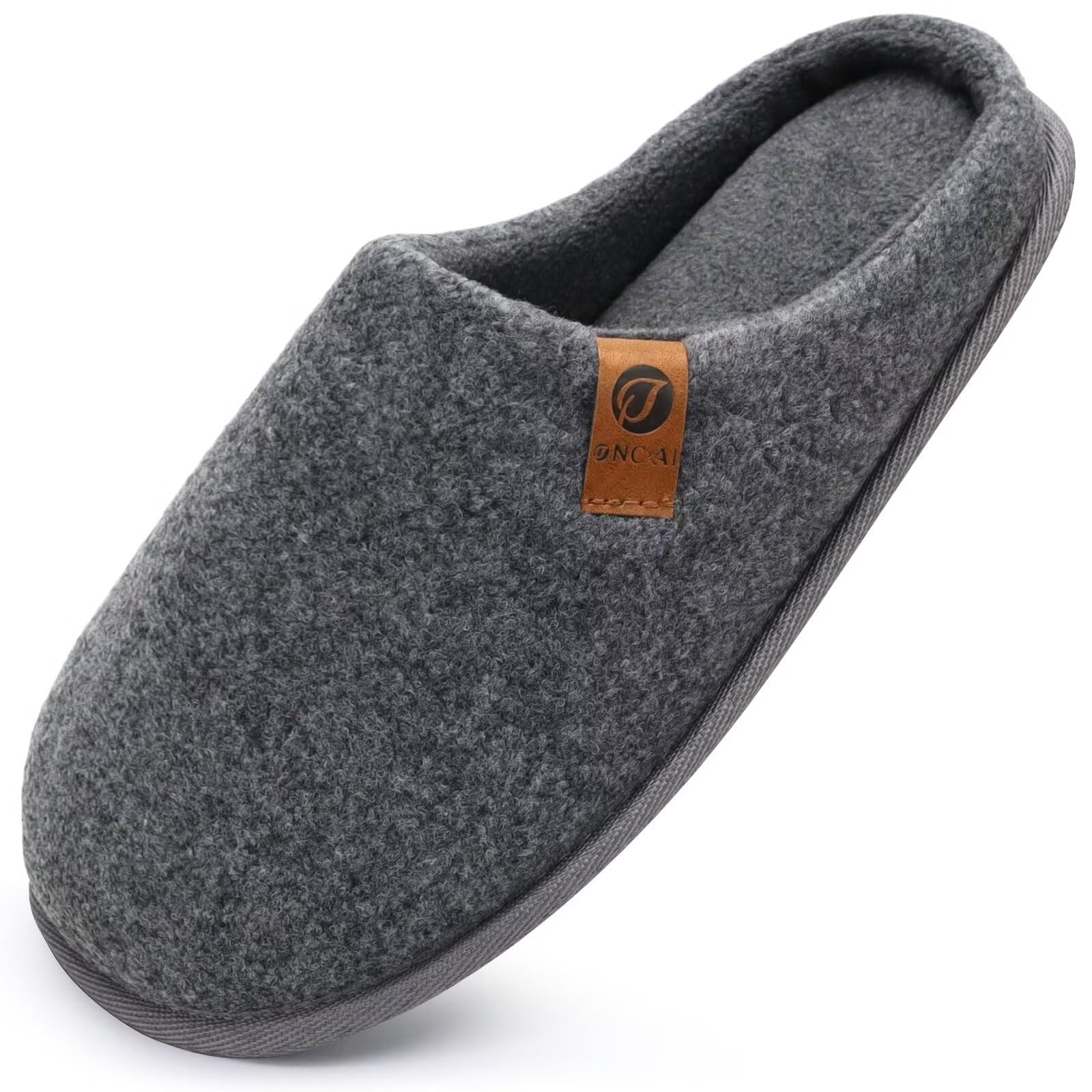 ONCAI Pantofole da Uomo Invernali, Comoda Memory Foam Calde Scarpe da Casa in Lana Con Suola Antiscivolo Taglia 40-49 EU