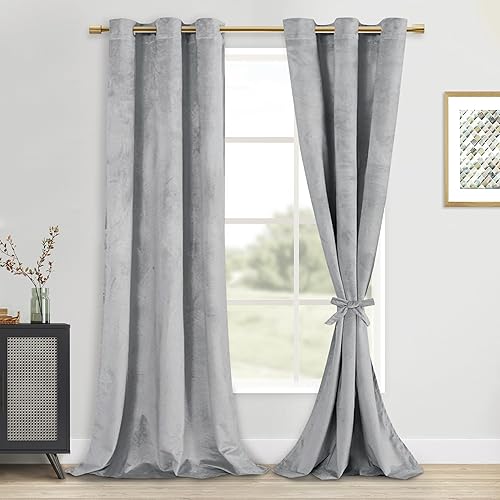 Miniatura 57 de DWCN Cortinas de Terciopelo - Cortinas de Ventana que Oscurecen la Habitación y Bloquean la Luz para Cuarto de Bebé, Dormitorio, Sala de Estar,