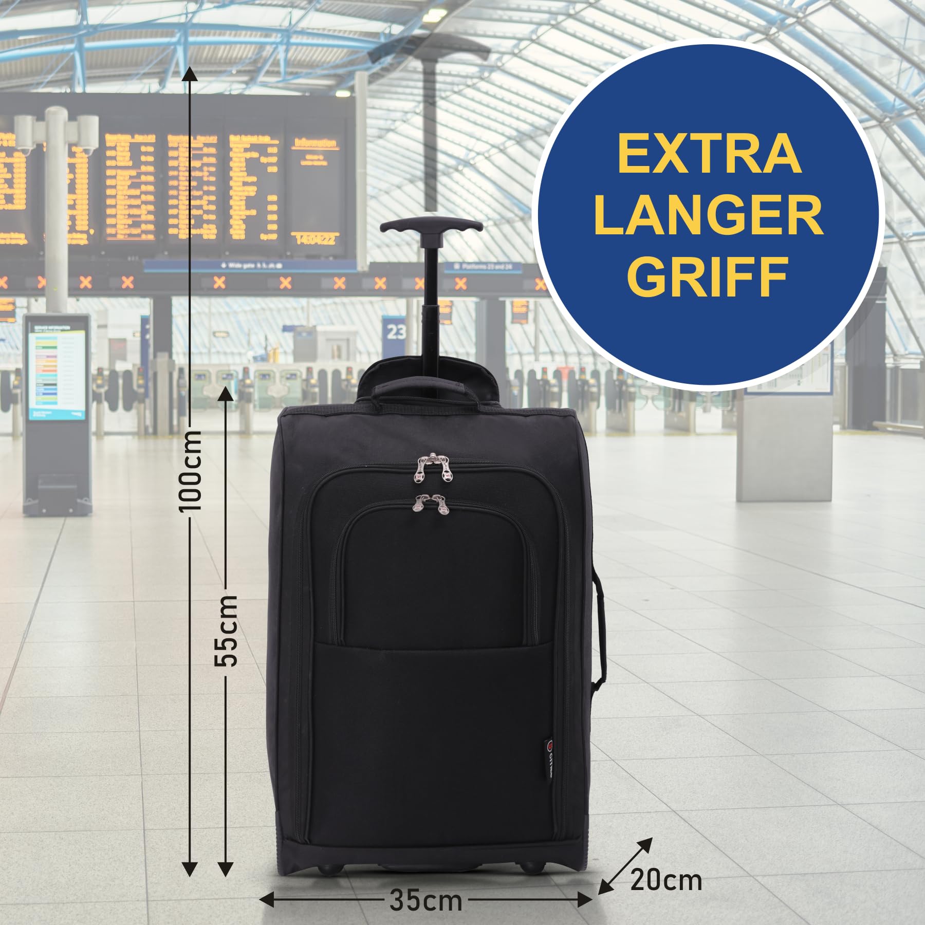 5 Cities Leichte Reisetasche mit 55 cm Rädern