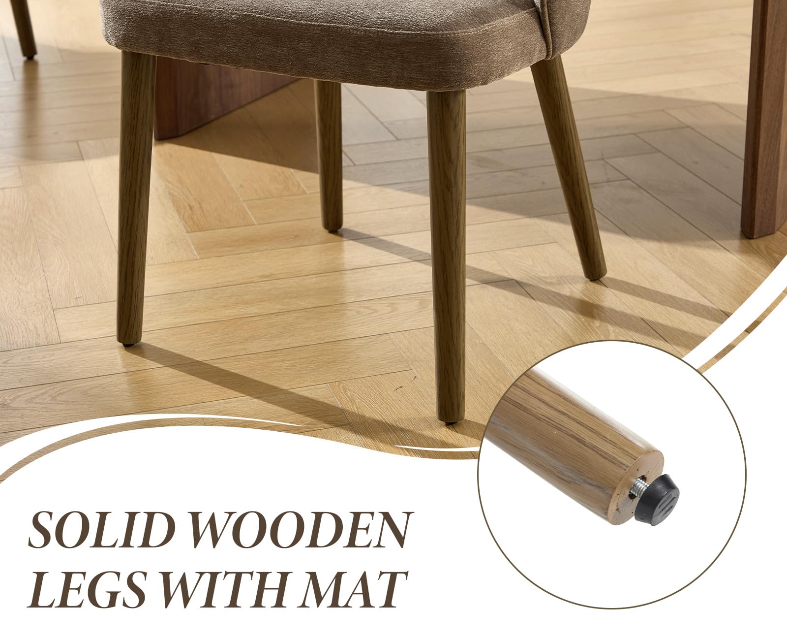 Set di 2 Sedie Sala da Pranzo Moderne per Cucina, Marrone