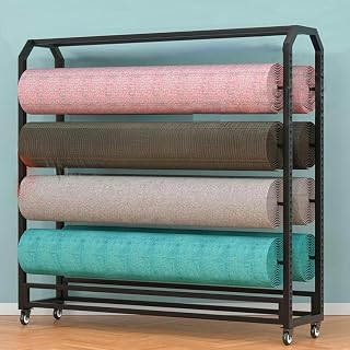 Heavy Duty Steel Mobile Fabric Storage Rack - Commercial Organizer for Wallpaper, Vinyl & Media Rolls, Space-Saving Solution for Crafting & Home Use