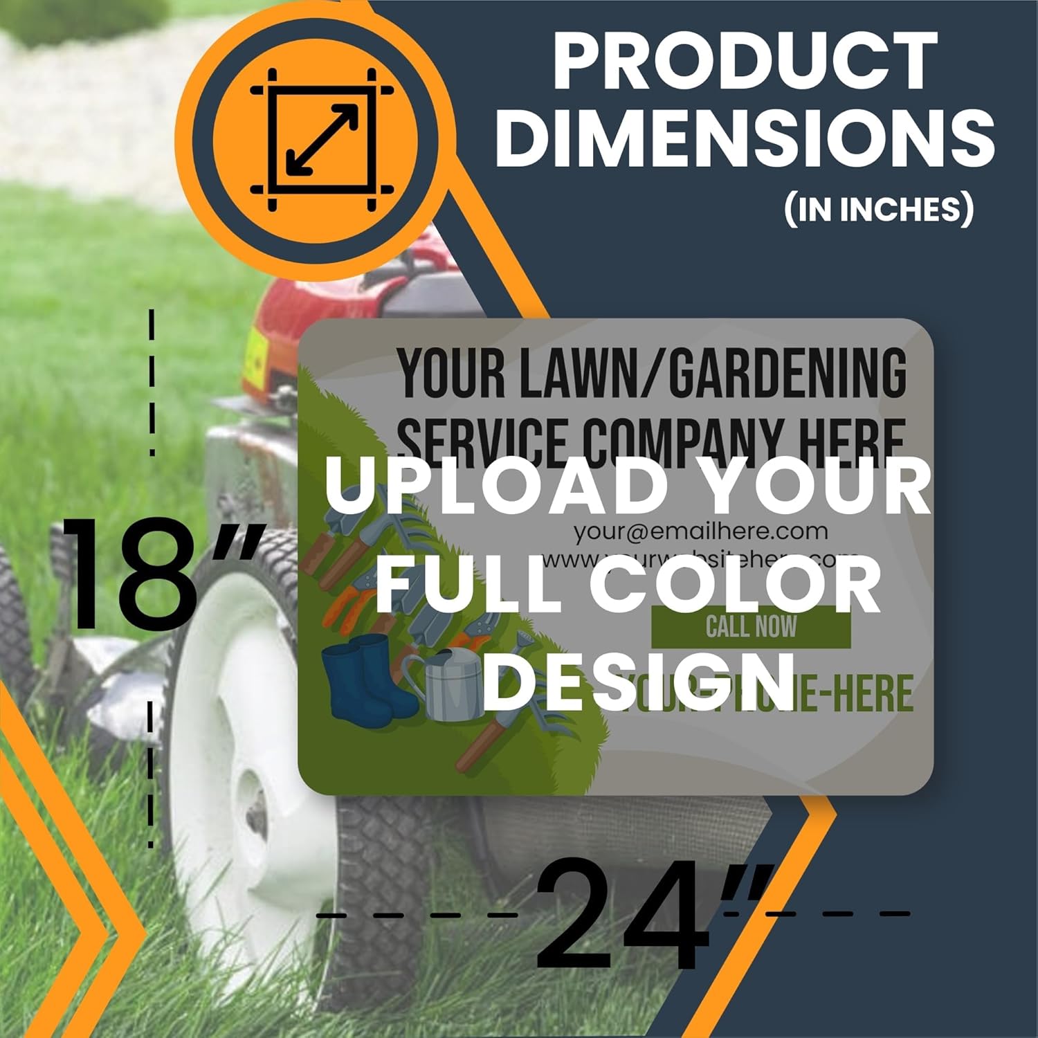 Magnet Me Up Custom Car Magnet, Lawn, Gardening Service, Vehicle Business Magnetic Sign, 24x18 Inches, 2 Pack, Customizable with Company Name, Contact Details, Bumper Magnet, Crafted in USA