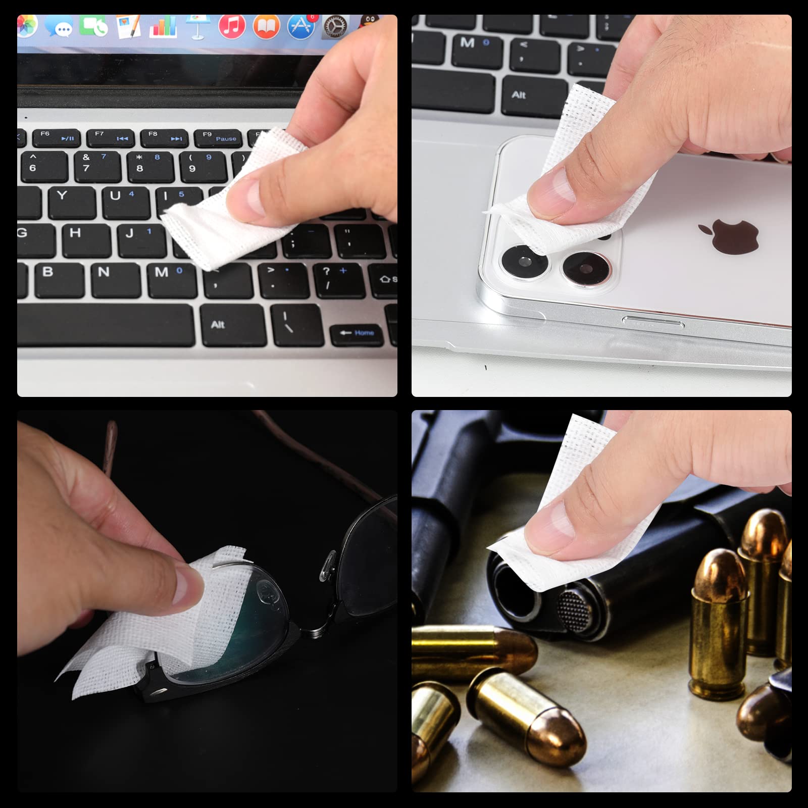 750Pcs Medium Caliber Gun Cleaning Patches (39mmX39mm) for .357 Magnum and .45 ACP - Non-Woven Fabric No Debris Residue