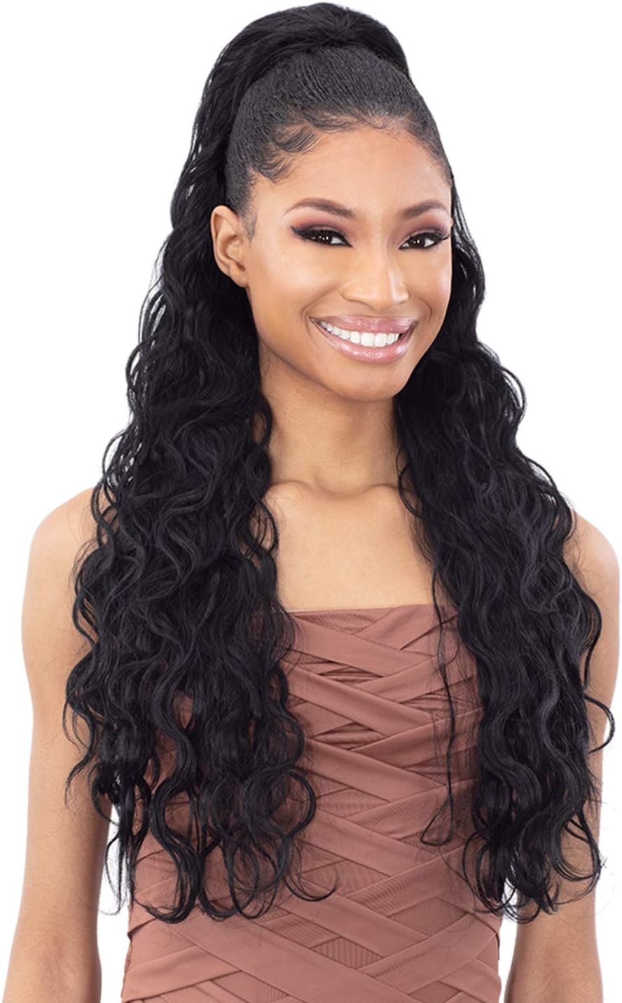 Organique Mastermix Shake N Go Pony Pro Ponytail - KING WAVE 28 (1B Off Black)