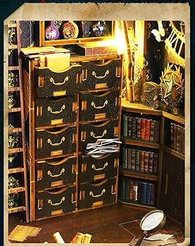 ミニチュアドールハウス　書店　本屋【完成品】 ミニチュアドールハウス 永遠の書店 木製手作りキット（再販