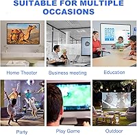 Vista 8 de Projector Screen, DUYIKJ 84 inch Foldable Portable Rear Front Projector Screen Indoor Outdoor 4K 16:9 HD Double Sided Projection Movies Screen for