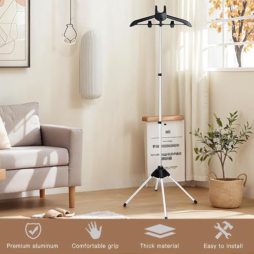 Miniatura 7 de Colgador con soporte para vaporizador de ropa y guante de planchado de vapor para vaporizar ropa, estante de vaporizador de ropa de mano con mini