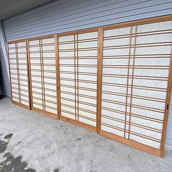 Amazon.co.jp: GM2A③2間4枚建横桟格子戸日本建築古民家に格子戸時代