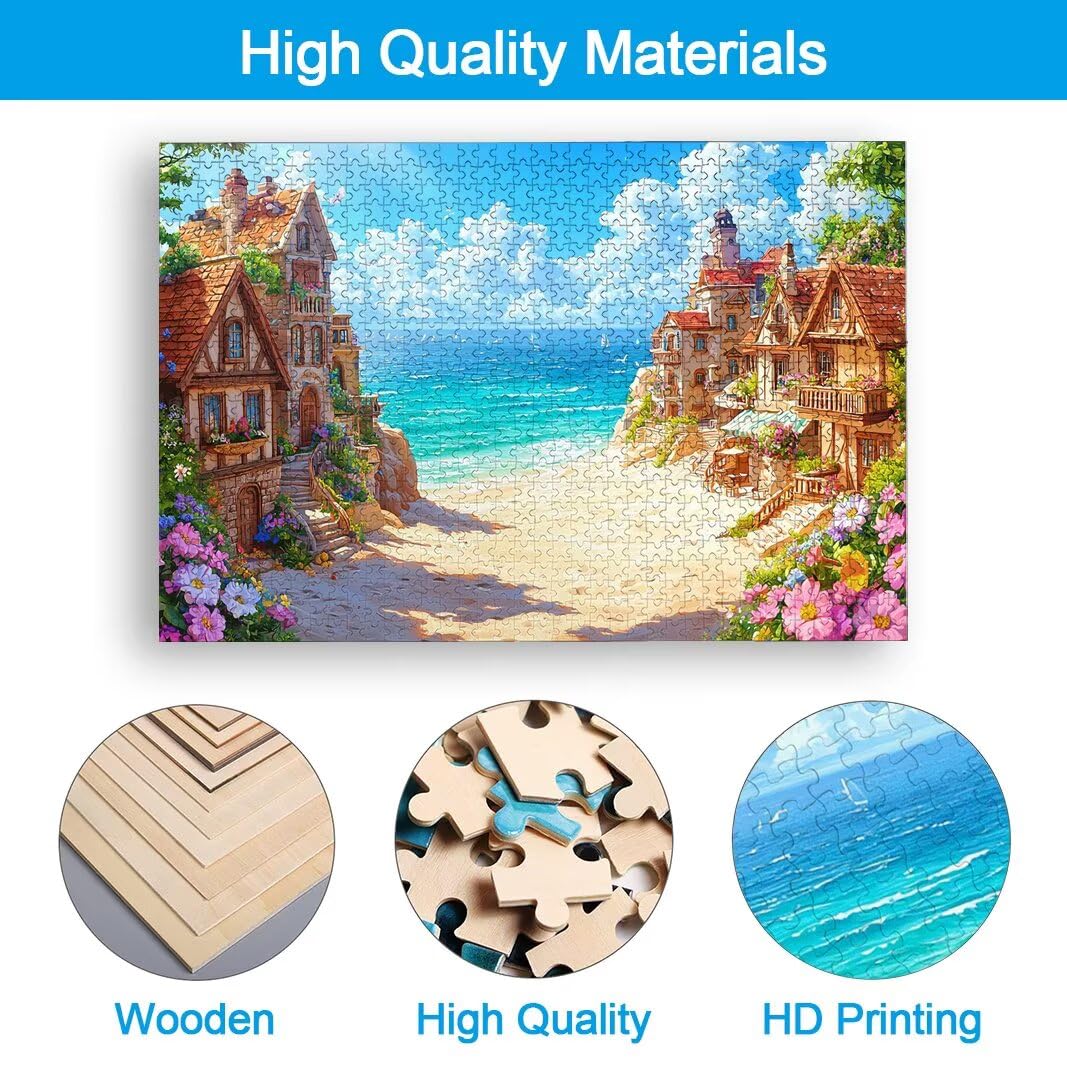 Puzzle 2000 Piezas, Puzzle Playa de Madera para Adultos, Regalos -2500