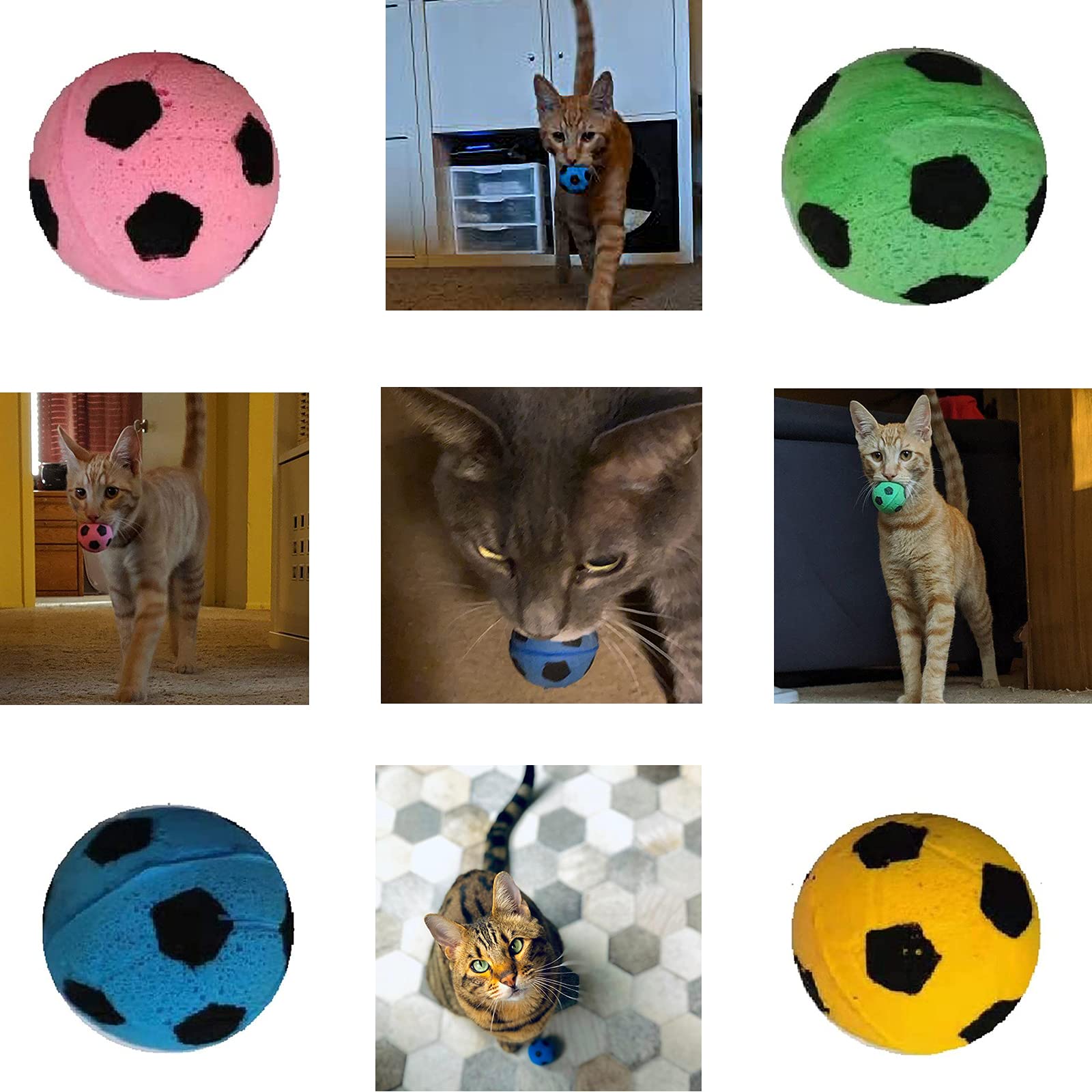 Lot de 12 balles de football en mousse pour chat