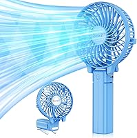 Vista 13 de VersionTECH. Mini ventilador de mano, ventilador de escritorio USB, pequeño ventilador de mesa portátil personal con USB recargable funciona