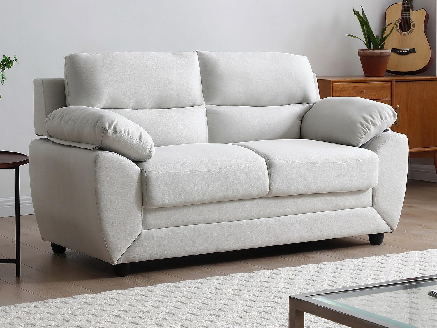 Vente-unique - Canapé 2 Places en Tissu Beige Manoa