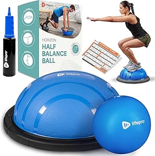 LifePro - Entrenador de pelota de ejercicio medio – Pelota de equilibrio para ejercicio – Entrenador de pelota de equilibrio – Pelota de estabilidad para ejercicio, entrenamiento de cuerpo completo –