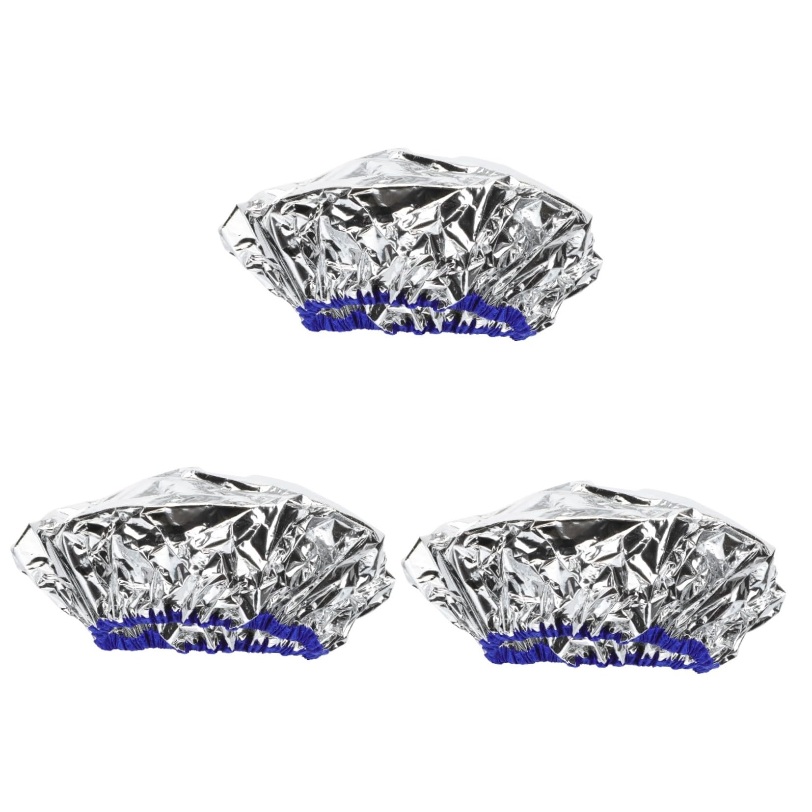 MAGICLULU 3 Piezas De Gorro De Peluquería Plateado Para Acondicionamiento Profundo A Temperatura Constante Gorros De Aluminio Para Un Fácil Procesamiento Del Cabello.