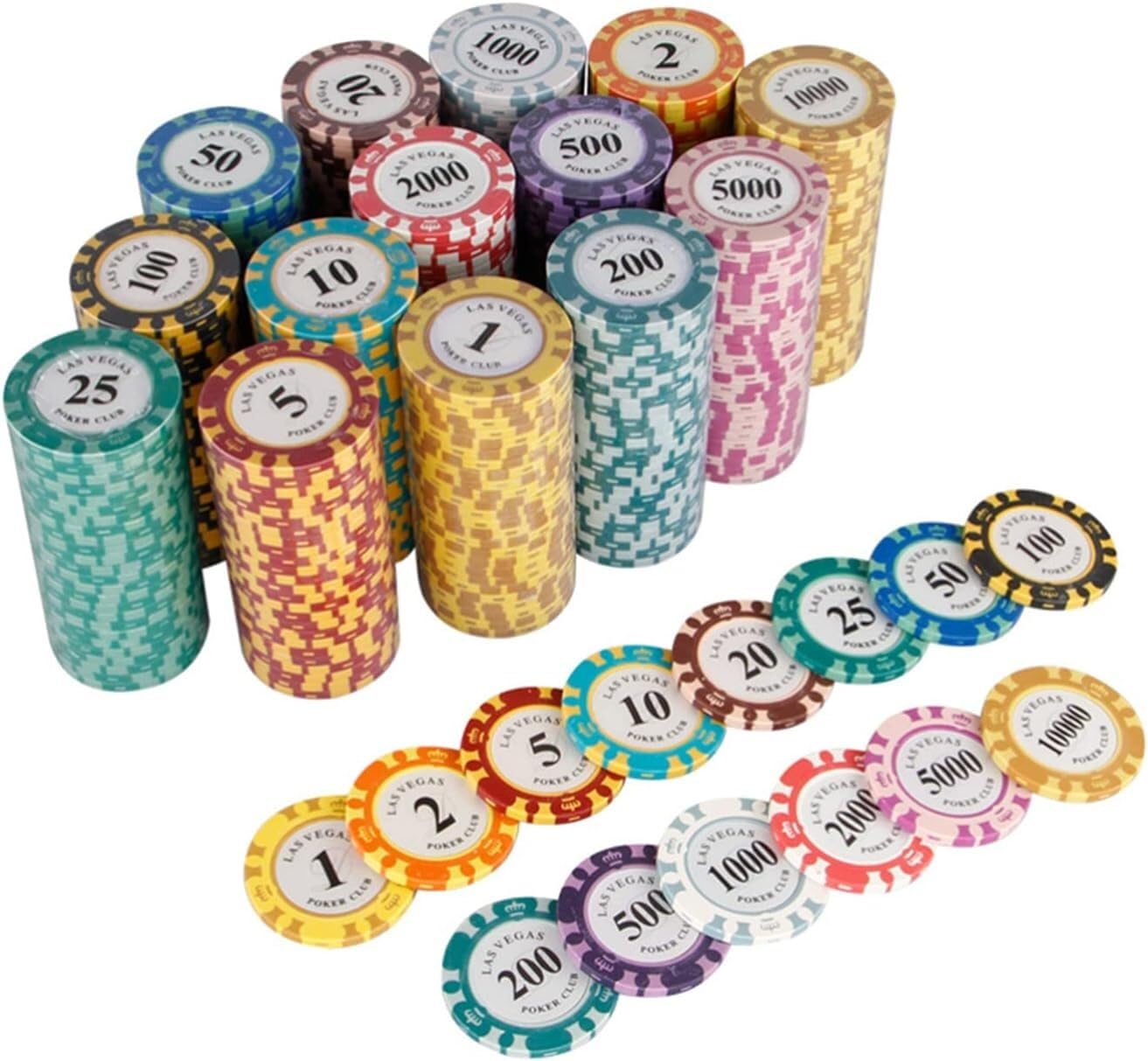 Casino Chips,Monte Carlo Poker Chips Set, Casino Chips with Denominations Poker Chips, Poker Chips Monte Carlo for Texas Holdem Blackjack 14g Casino Grade Chips