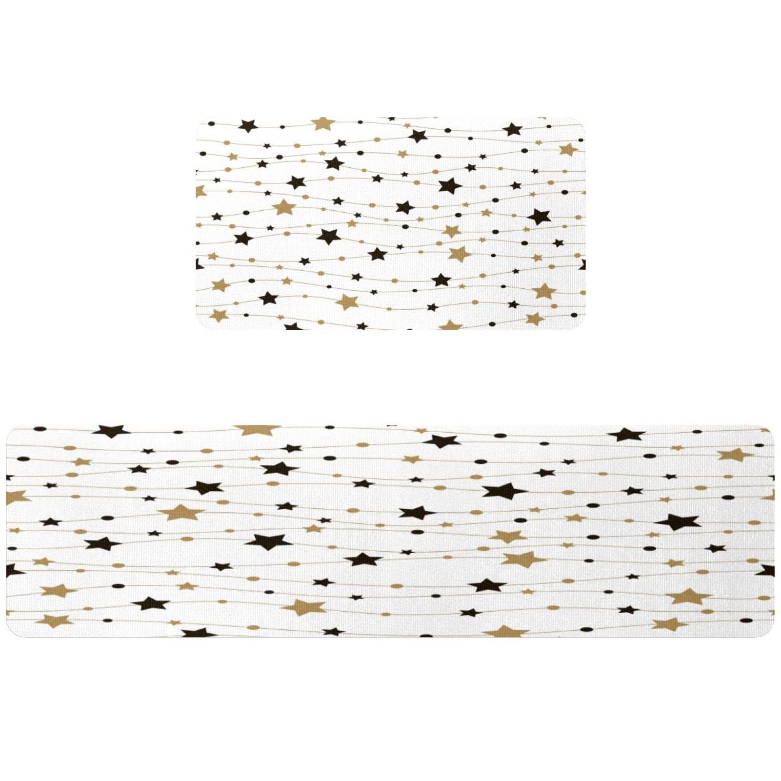 Alfombrillas de cocina de estrellas VAPOKF juego absorbente y lavable con base de seguridad