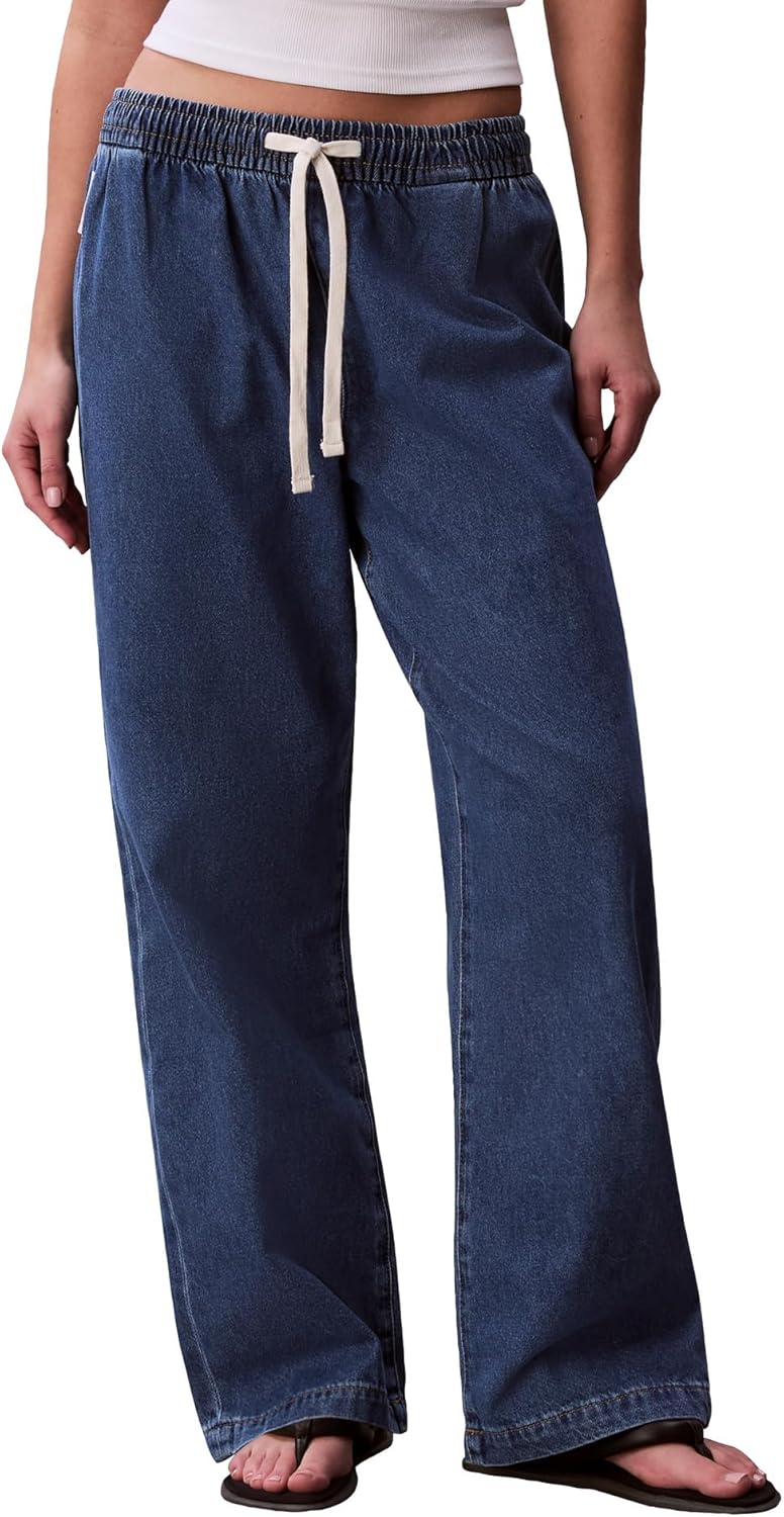 Calvin Klein Womens Lightweight Denim Pull-on Pants