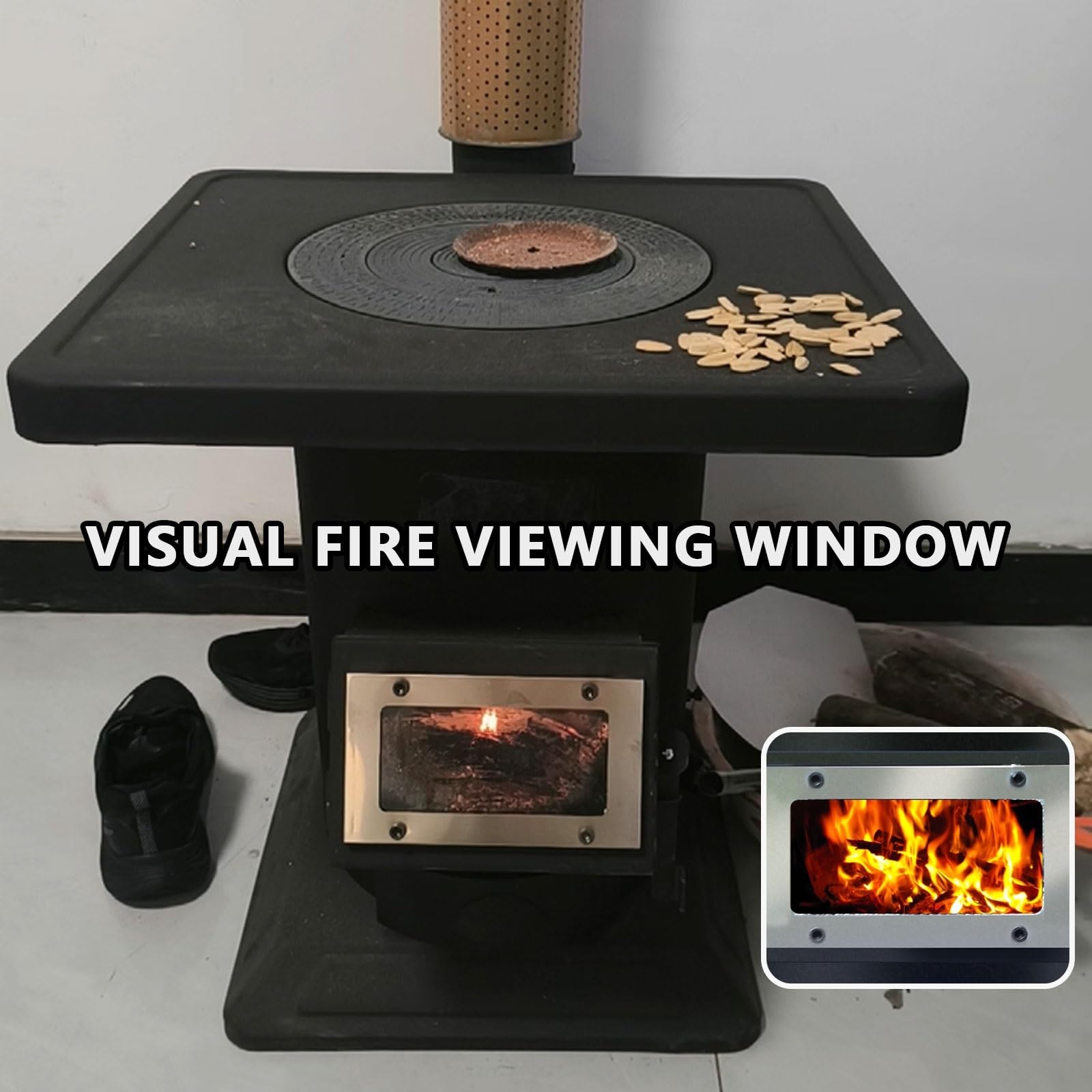 Stufa Da Esterno Stufa A Legna Con Forno Rivestimento Interno in Ghisa Include Pinza, Gancio E Spatola Adatto A Diversi Combustibili Cucine Da Campeggio