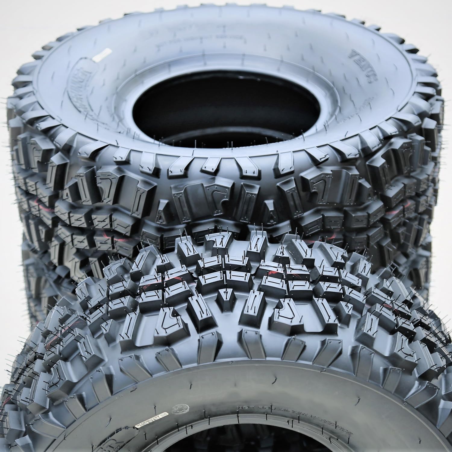 Set Of 2 (TWO) Forerunner Venus ATV UTV Mud Off-Road Tires-24x11.00-10 24x11-10 24x11x10 52F Load Range 6 Ply BSW Black Side Wall