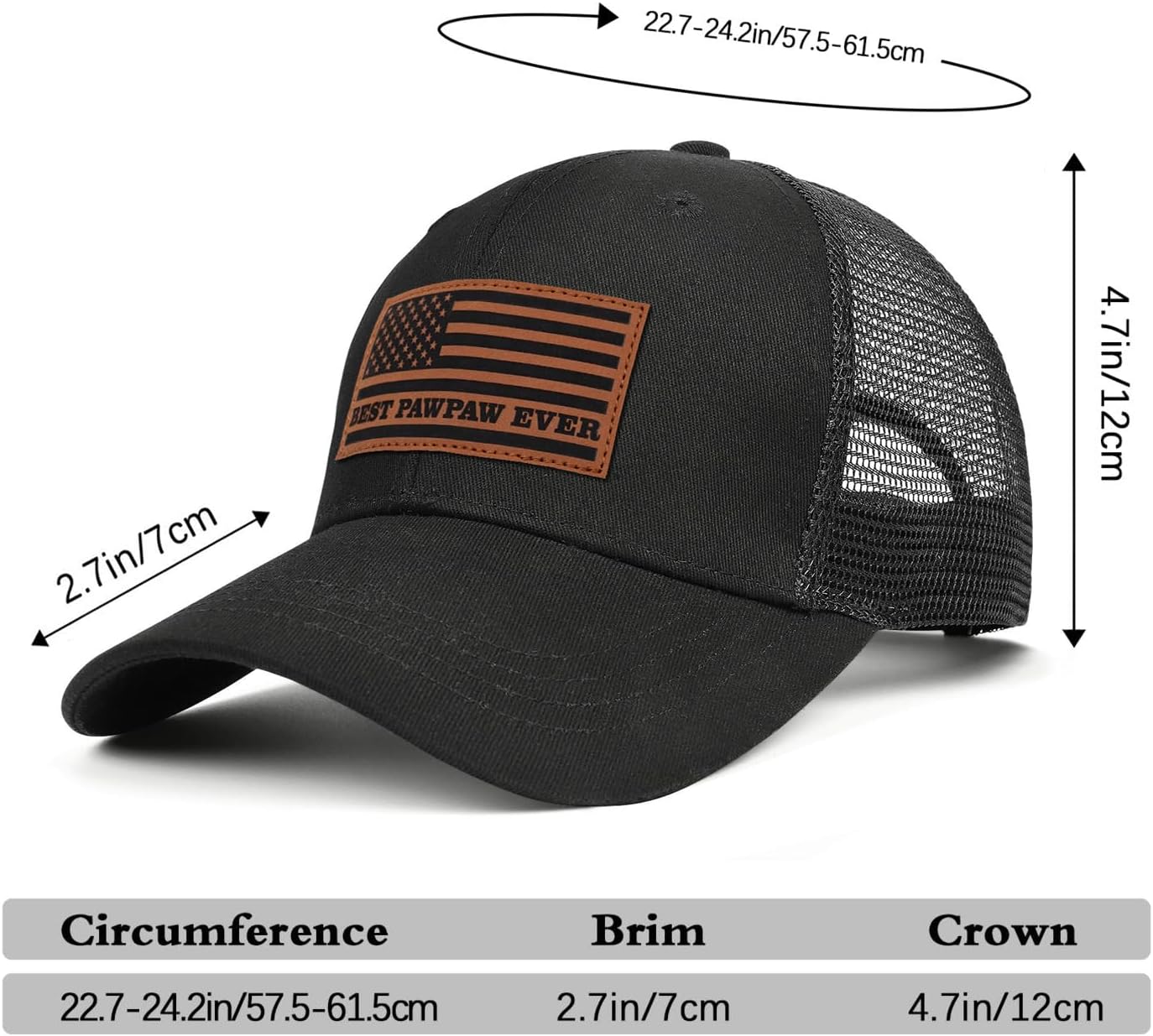 Fathers Day Birthday Gifts for Men Black Trucker Hat Mesh Back Baseball Cap thumbnail
