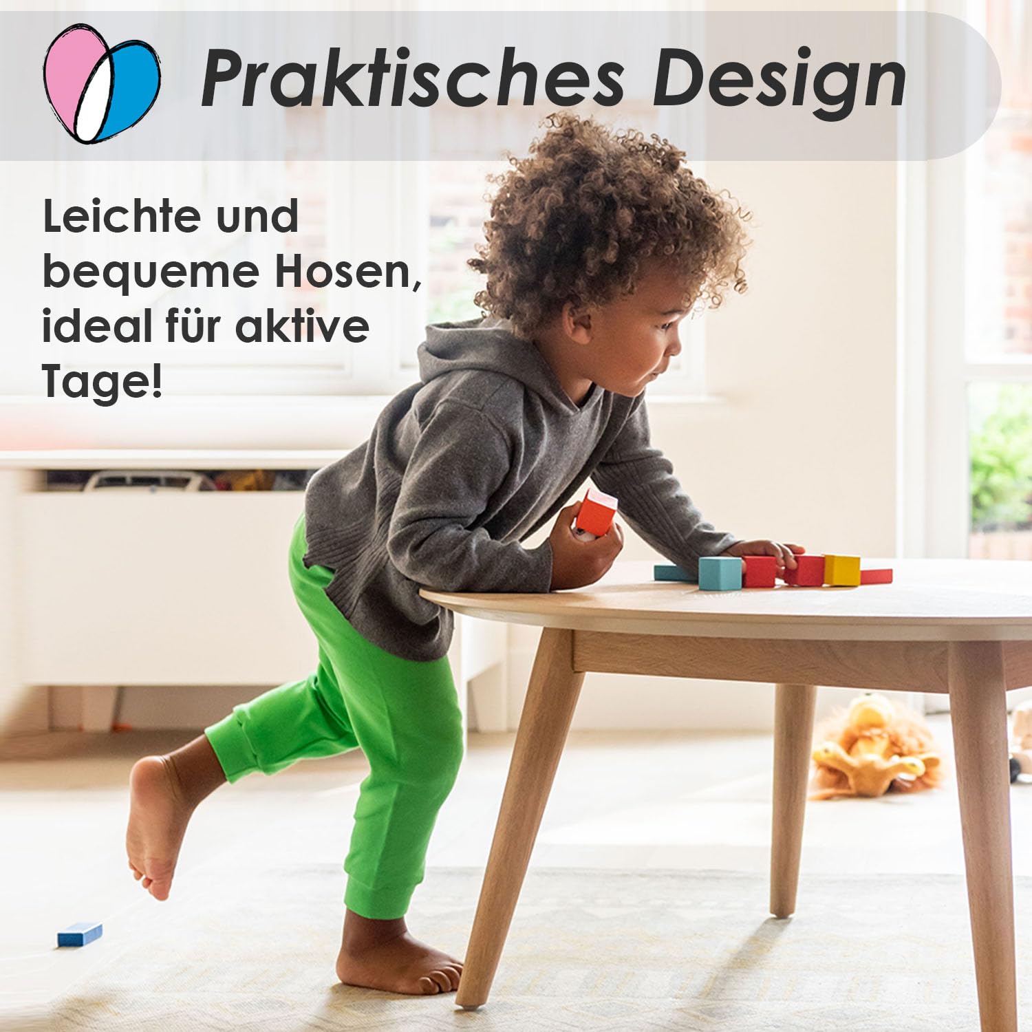 Lovjoy Kinder Jogger Trainingshose - Set mit 3 oder 5 Farben - 1-4 Jahre - weiche Baumwollhose - elastische Taille & verstellbare Kordelzüge