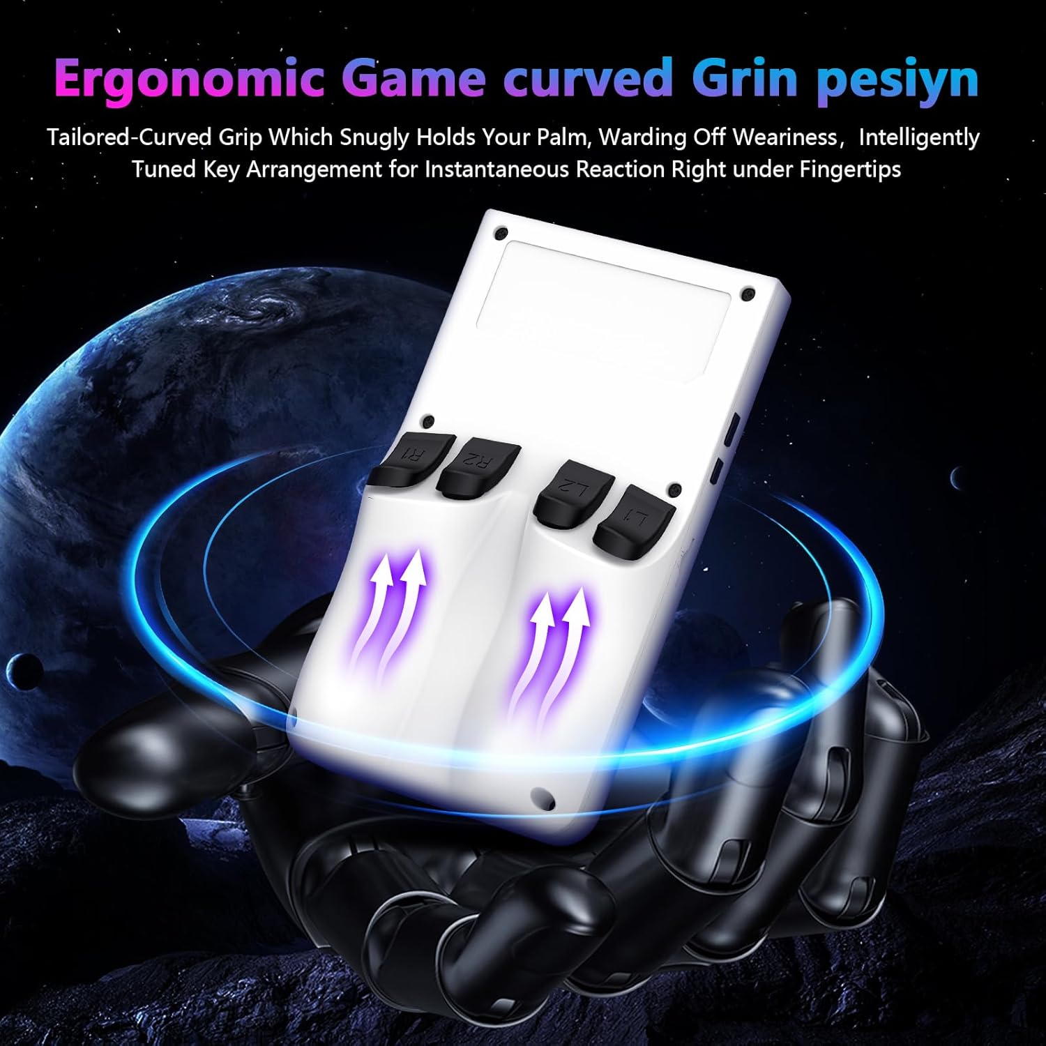 R36MAX Retro Handheld Game Console, 4.0 Inch 720x720 IPS Screen, 64GB Built-in 18,000+ Classic Game, Portable Hand Held Open Source Linux System, 4000mAh Battery Retro Gaming Console(White 64GB) - Image 5