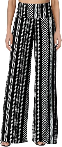 JZC Women's Palazzo Lounge Pants Stretchy Wide Leg Casual Pants Comfy High Waist Flowy Pants S-3XL