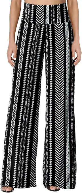 JZC Women's Palazzo Lounge Pants Stretchy Wide Leg Casual Pants Comfy High Waist Flowy Pants S-3XL
