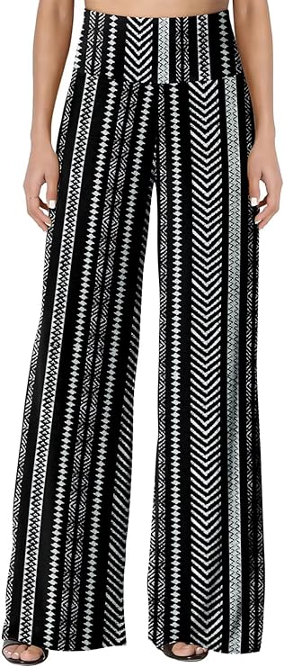 JZC Women's Palazzo Lounge Pants Stretchy Wide Leg Casual Pants Comfy High Waist Flowy Pants S-3XL