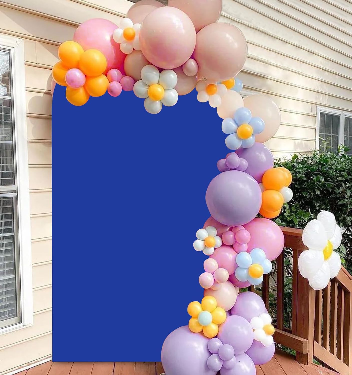 7.2FT Arch Backdrop Cover Royal Blue Spandex Arch Cover Chiara Round Top Arch Cover Backdrop Fabric for Wedding Ceremony Metal Arch Backdrop Stand Cover for Birthday Baby Shower Decorative Supply image 5