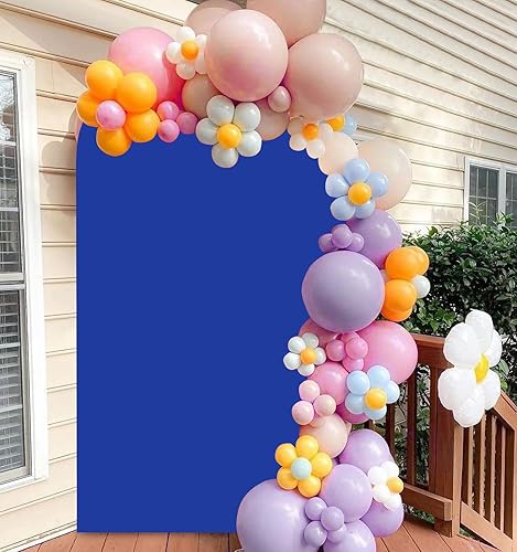 Miniatura 5 de Cubierta de arco de elastano azul real de 7.2 pies, cubierta de arco de Chiara redonda superior para arco de tela para ceremonia de boda, cubierta