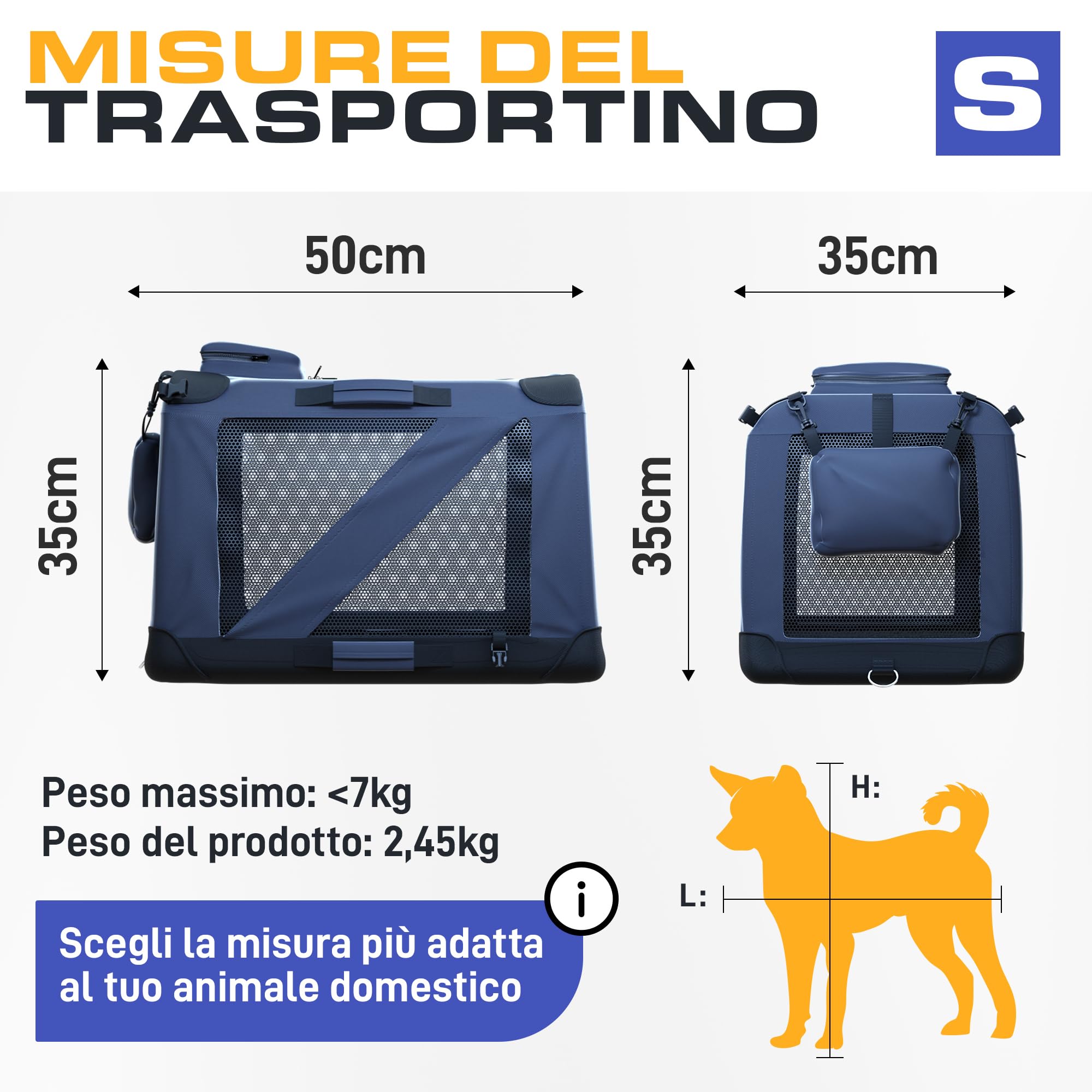 PetProved Caisse de Voyage pour Chien - Cage de Transport Pliable pour Chiens de Petite Taille
