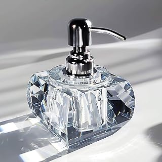 QTQZDD Crystal Glass Soap Dispenser for Bathroom, Modern Decorative Hand...